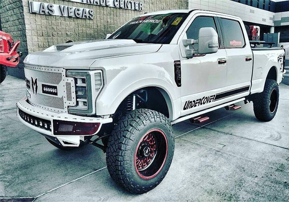 M-RDS Front Bumper Pre-Runner Radius Style 1 Piece with Integrated Brushed Aluminum Skid Plate 1.75 in 0.095 in Wall Tubing 2017-2022 Ford F-250/350 Textured Black NFab