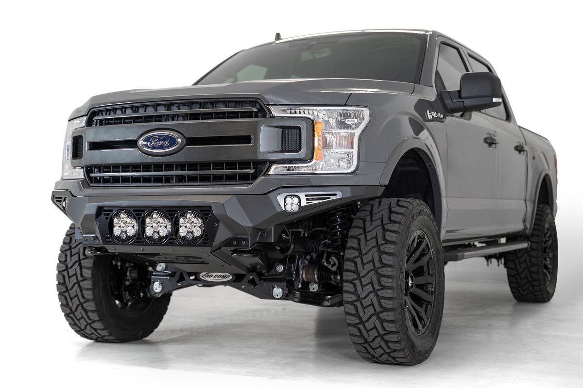2018-2020 Ford F-150 Bomber Front Bumper Mounts for 3 Baja Designs LP6 Round Lights Addictive Desert Designs