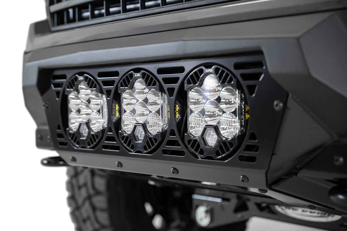 2018-2020 Ford F-150 Bomber Front Bumper Mounts for 3 Baja Designs LP6 Round Lights Addictive Desert Designs