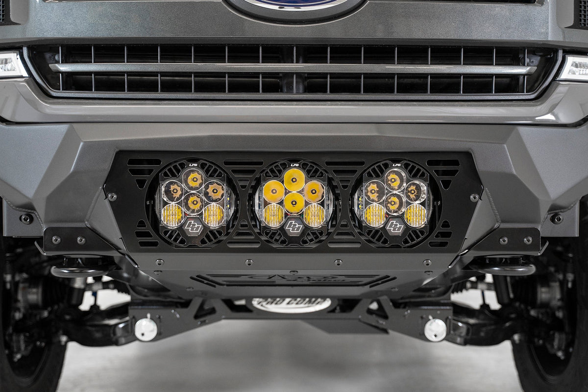 2018-2020 Ford F-150 Bomber Front Bumper Mounts for 3 Baja Designs LP6 Round Lights Addictive Desert Designs
