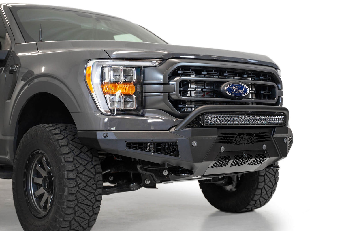 2021-2025 Ford F-150 HoneyBadger Front Bumper With Top Hoop Addictive Desert Designs