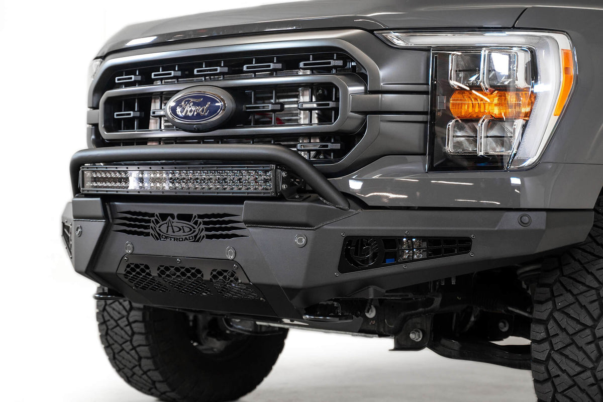 2021-2025 Ford F-150 HoneyBadger Front Bumper With Top Hoop Addictive Desert Designs
