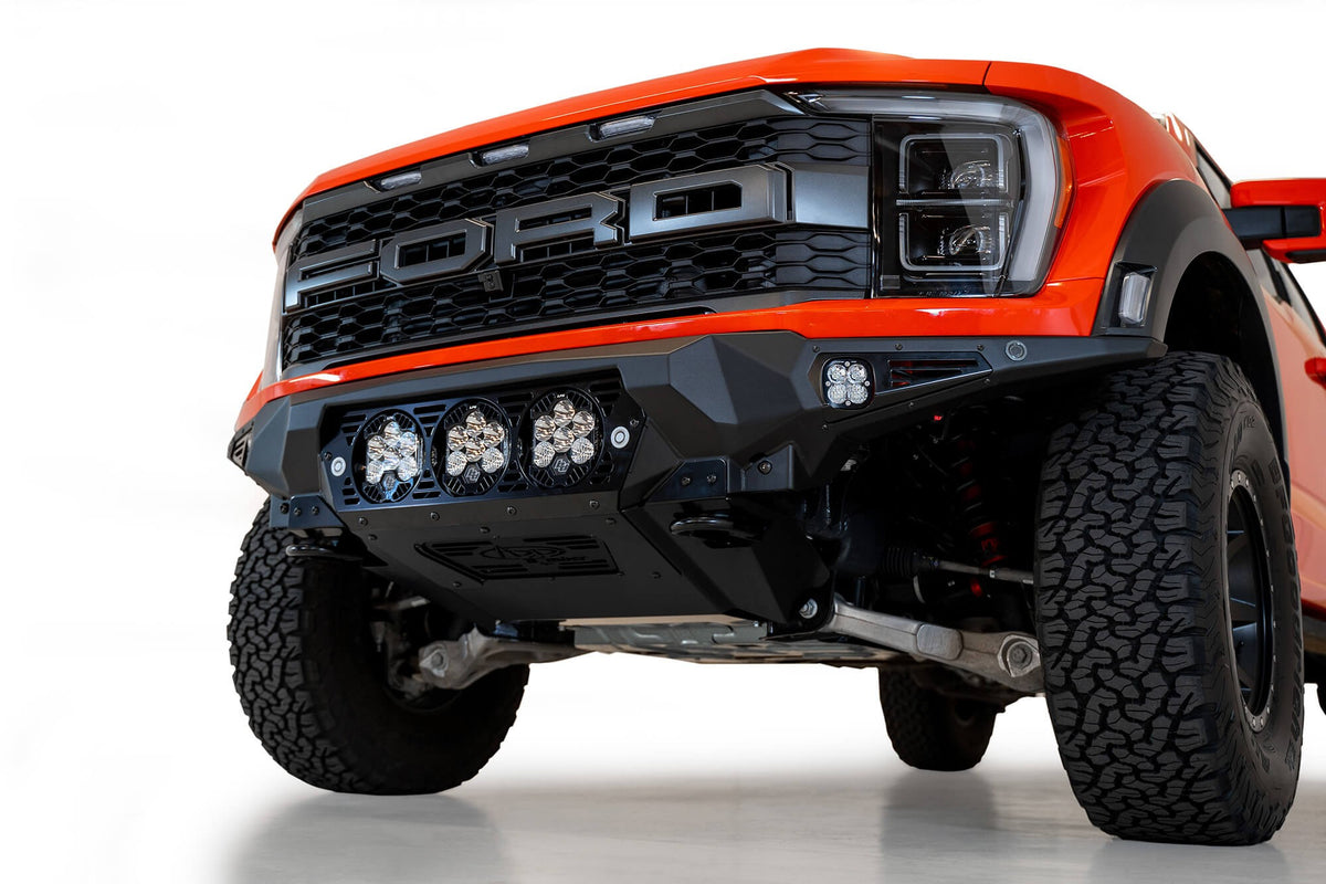 2021+ Ford Raptor Bomber Front Bumper Mounts for 3 Baja Designs LP6 Round Lights Addictive Desert Designs