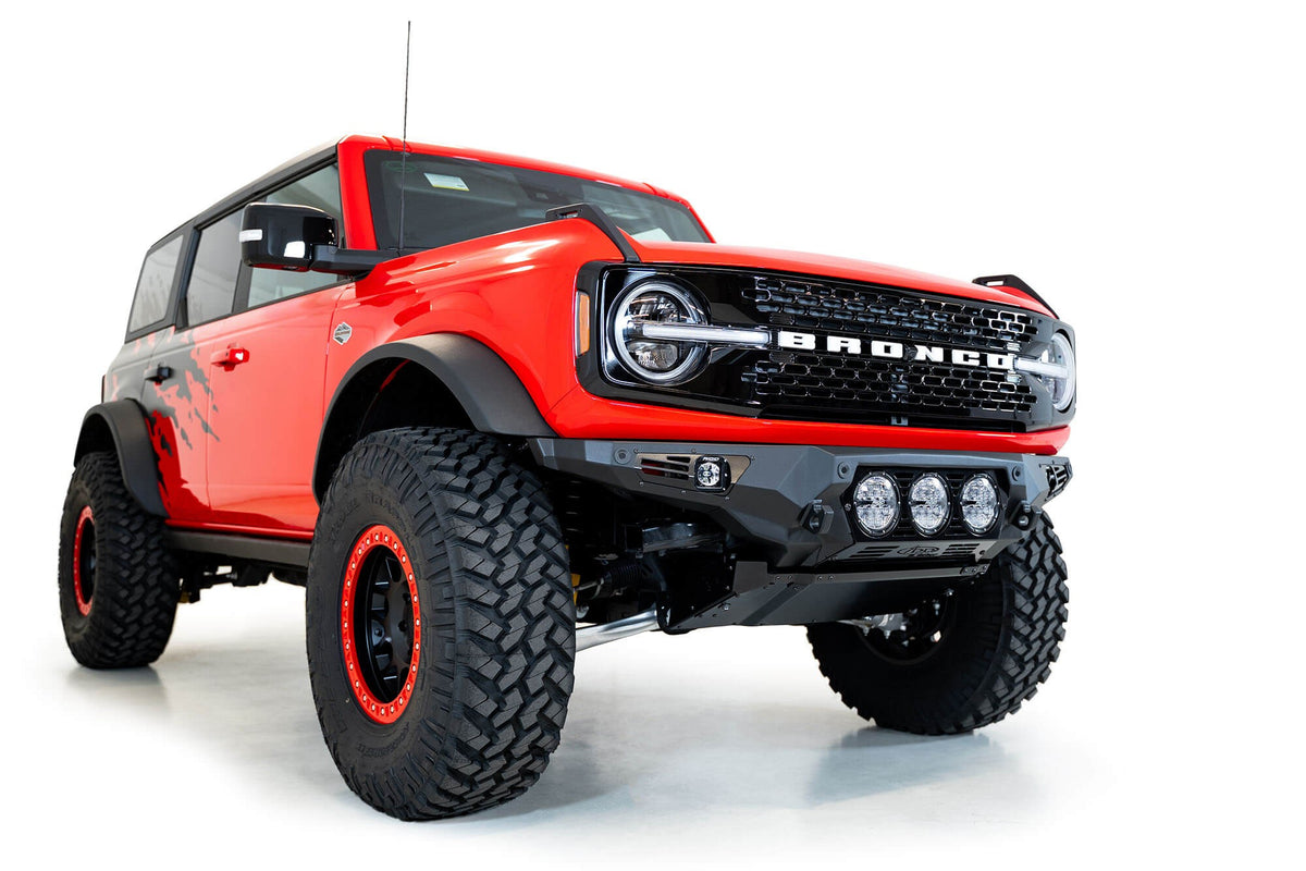 2021+ Ford Bronco Bomber Front Bumper Mounts for three Rigid 360 6 Inch lights Addictive Desert Designs