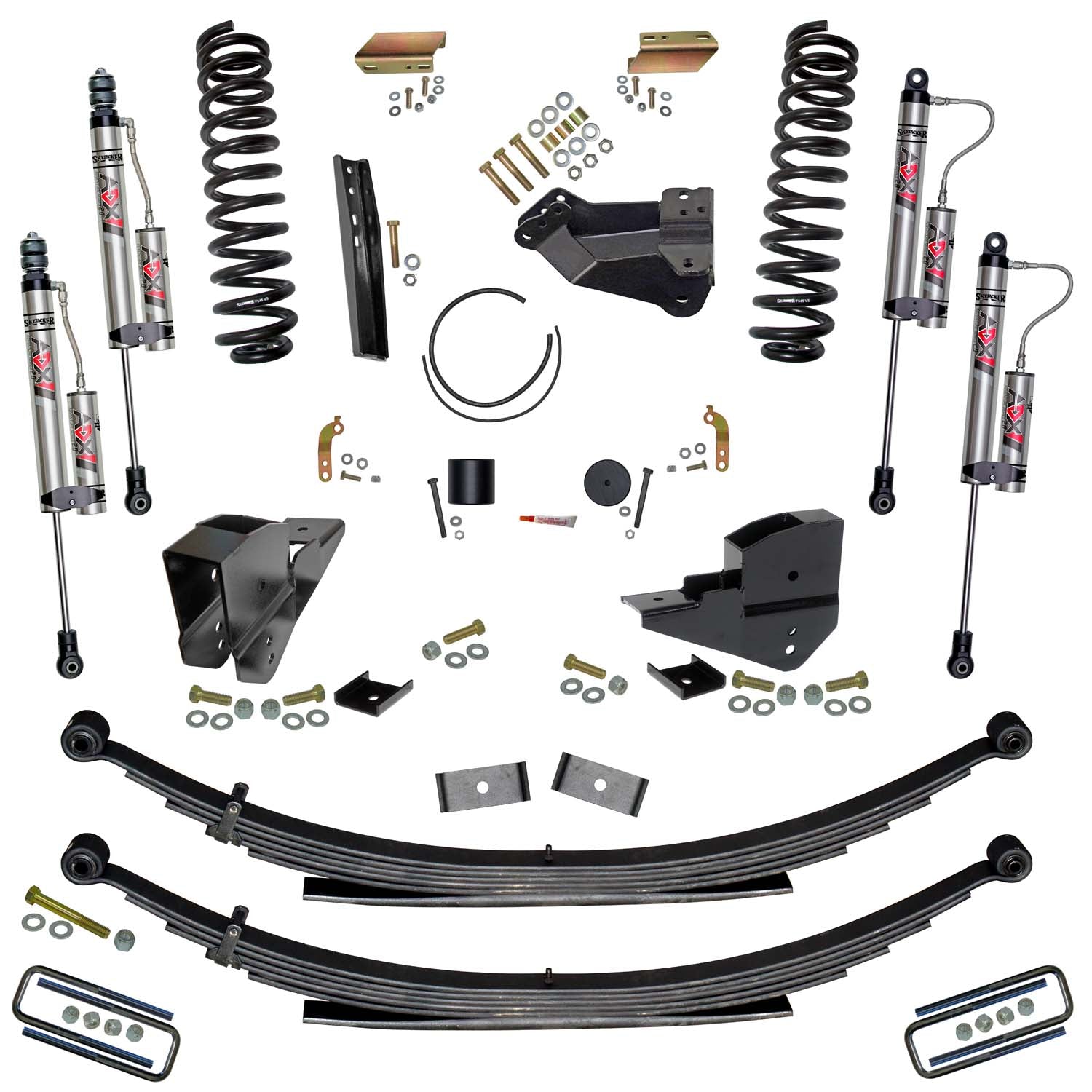 4 Inch Lift Kit with Front Coils, Rear Leafs, and ADX 2.0 Remote Reservoir Shocks Skyjacker