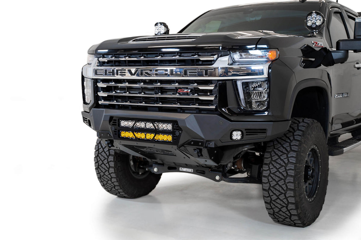 2020-2023 Chevrolet Silverado 2500/3500 Bomber Front Bumper Mounts for two 20 Inch light bars Addictive Desert Designs