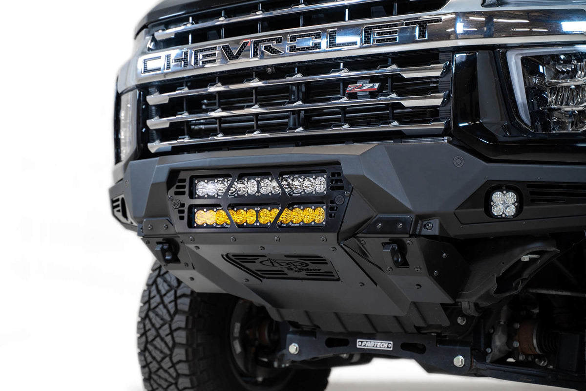2020-2023 Chevrolet Silverado 2500/3500 Bomber Front Bumper Mounts for two 20 Inch light bars Addictive Desert Designs
