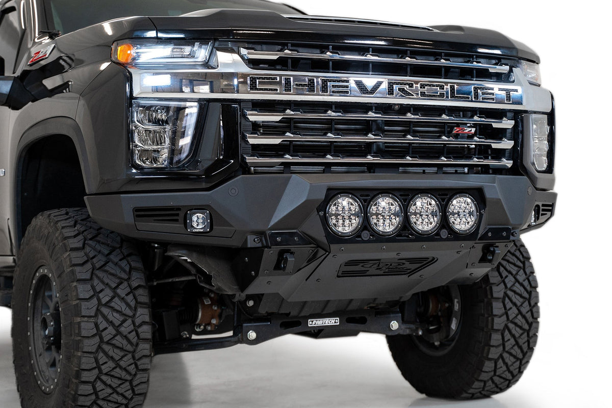 2020-2023 Chevrolet Silverado 2500/3500 Bomber Front Bumper Mounts for 4 rigid 360 6 Inch round lights Addictive Desert Designs