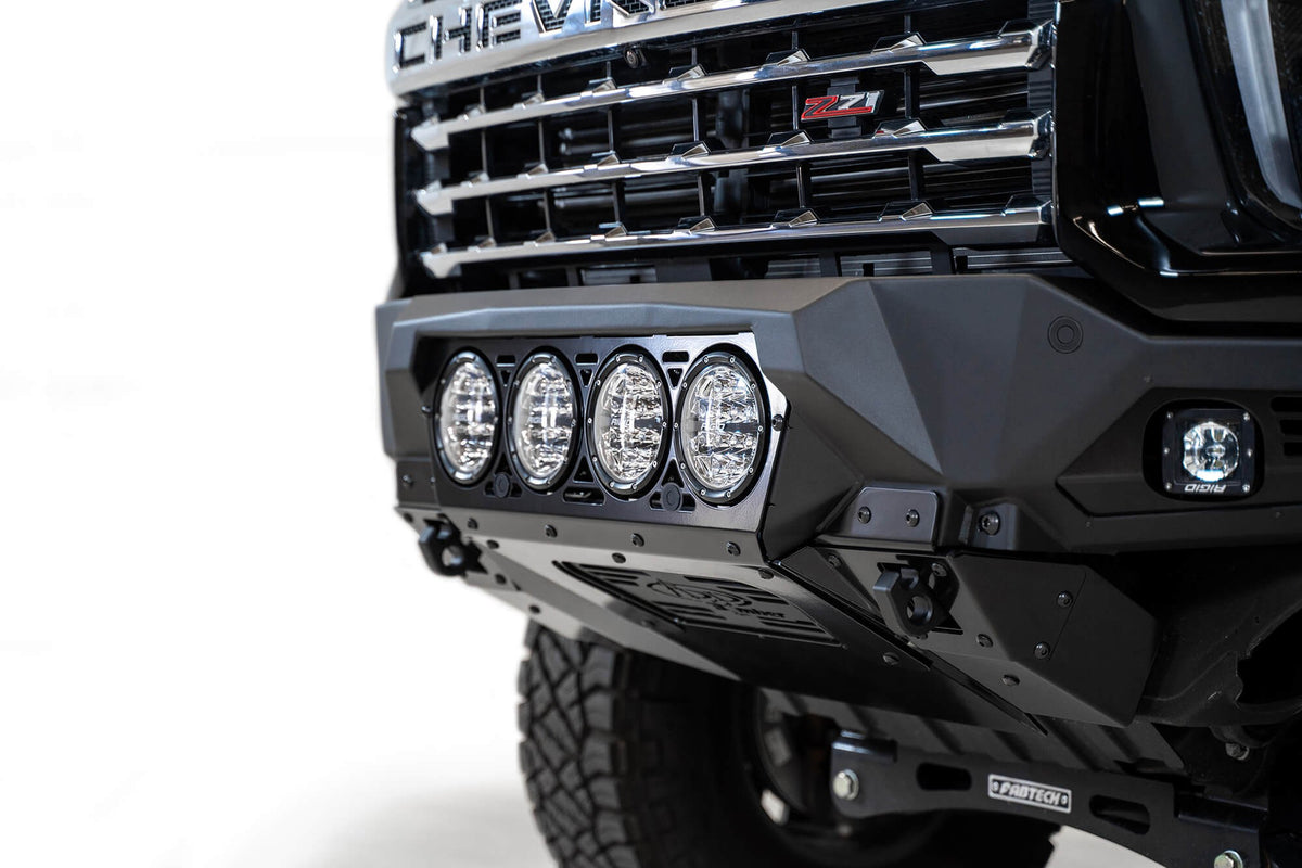 2020-2023 Chevrolet Silverado 2500/3500 Bomber Front Bumper Mounts for 4 rigid 360 6 Inch round lights Addictive Desert Designs
