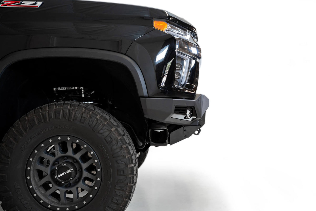 2020-2023 Chevrolet Silverado 2500/3500 Bomber Front Bumper Mounts for 4 rigid 360 6 Inch round lights Addictive Desert Designs