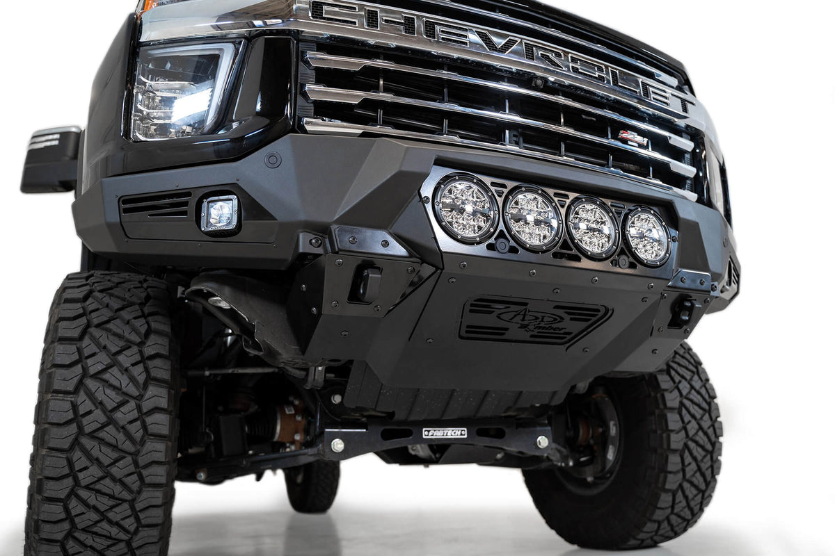 2020-2023 Chevrolet Silverado 2500/3500 Bomber Front Bumper Mounts for 4 rigid 360 6 Inch round lights Addictive Desert Designs