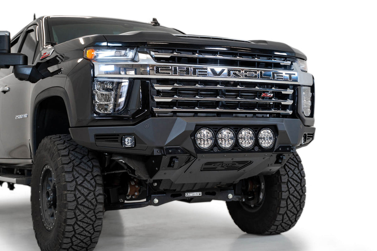 2020-2023 Chevrolet Silverado 2500/3500 Bomber Front Bumper Mounts for 4 rigid 360 6 Inch round lights Addictive Desert Designs