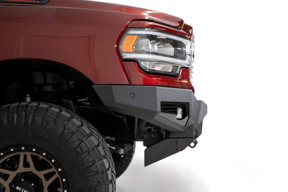2019-2025 RAM 2500 3500 Bomber Front Bumper Mounts for three Baja Design's LP6 round lights Addictive Desert Designs