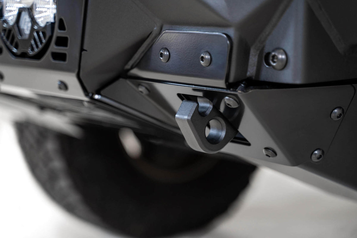2019-2025 RAM 2500 3500 Bomber Front Bumper Mounts for three Baja Design's LP6 round lights Addictive Desert Designs