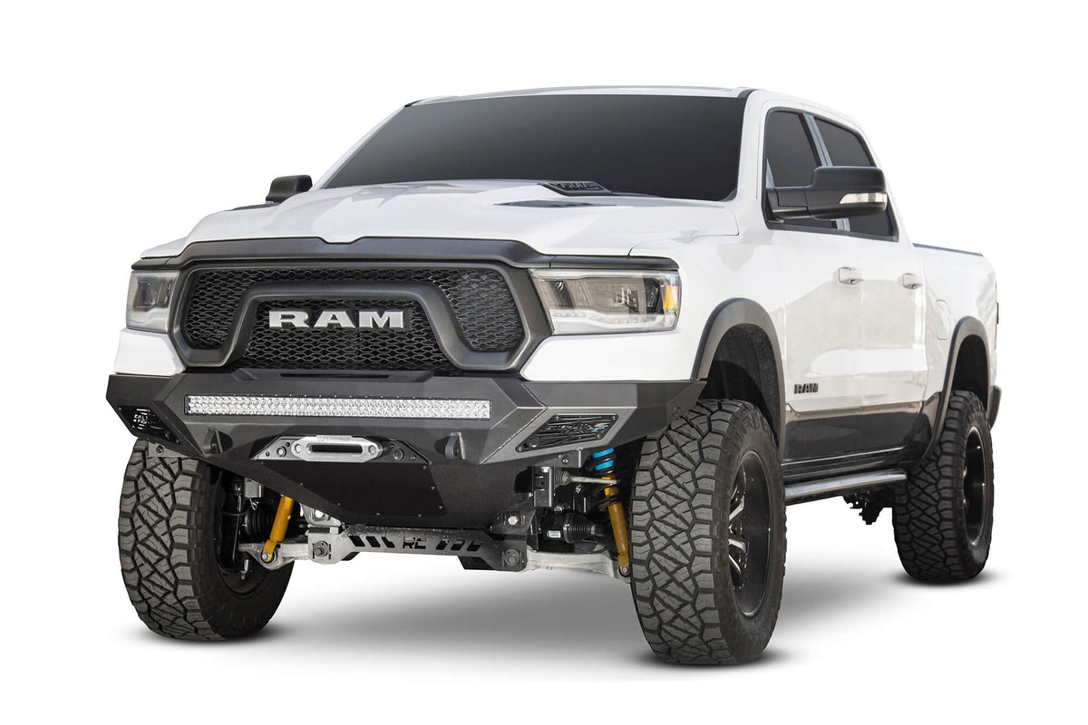 2019-2024 RAM Rebel 1500 Stealth Fighter Front Bumper With Winch Mount Addictive Desert Designs