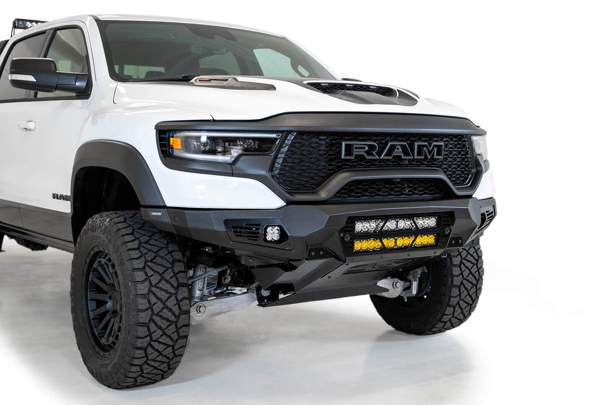 2021-2024 RAM 1500 TRX Bomber Front Bumper Mounts for two 20 Inch light bars Addictive Desert Designs