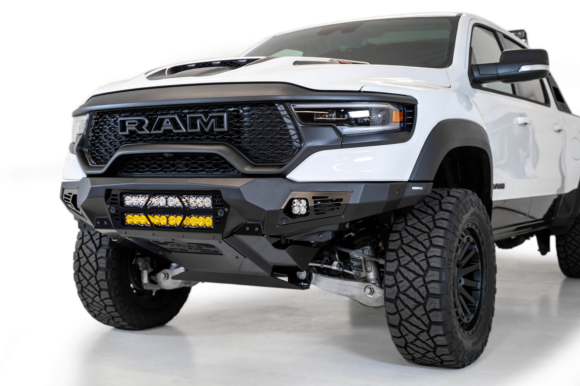 2021-2024 RAM 1500 TRX Bomber Front Bumper Mounts for two 20 Inch light bars Addictive Desert Designs