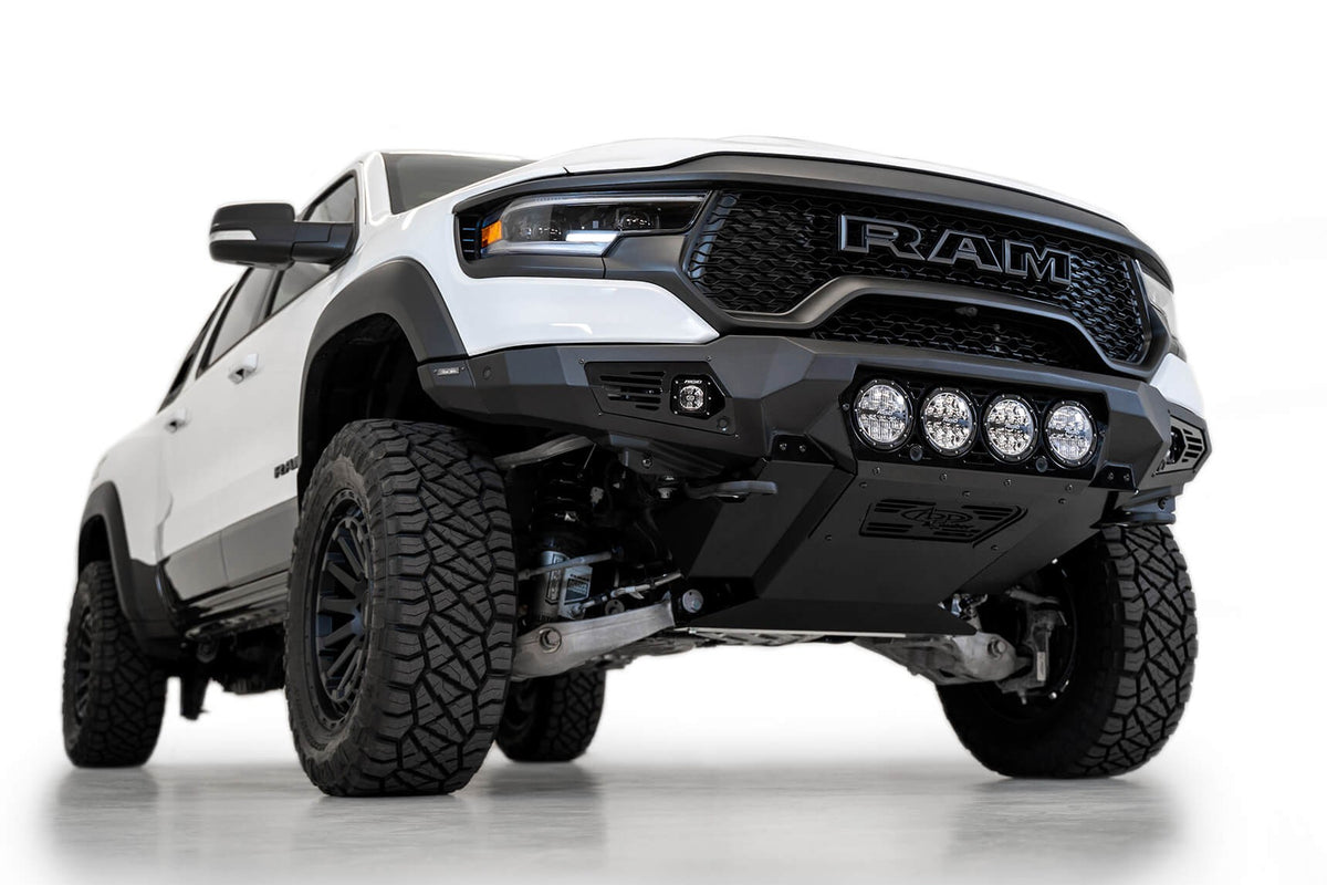 2021-2024 RAM 1500 TRX Bomber Front Bumper Mounts for 4 rigid 360 6 Inch round lights Addictive Desert Designs