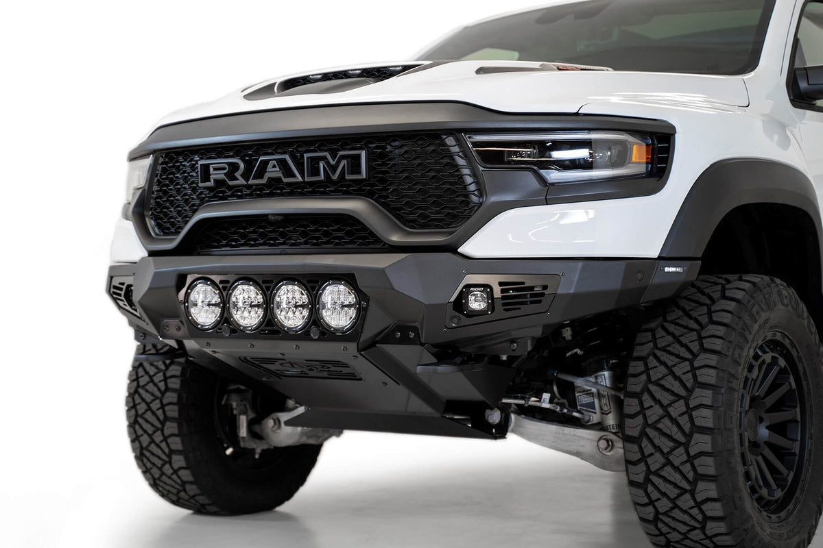 2021-2024 RAM 1500 TRX Bomber Front Bumper Mounts for 4 rigid 360 6 Inch round lights Addictive Desert Designs