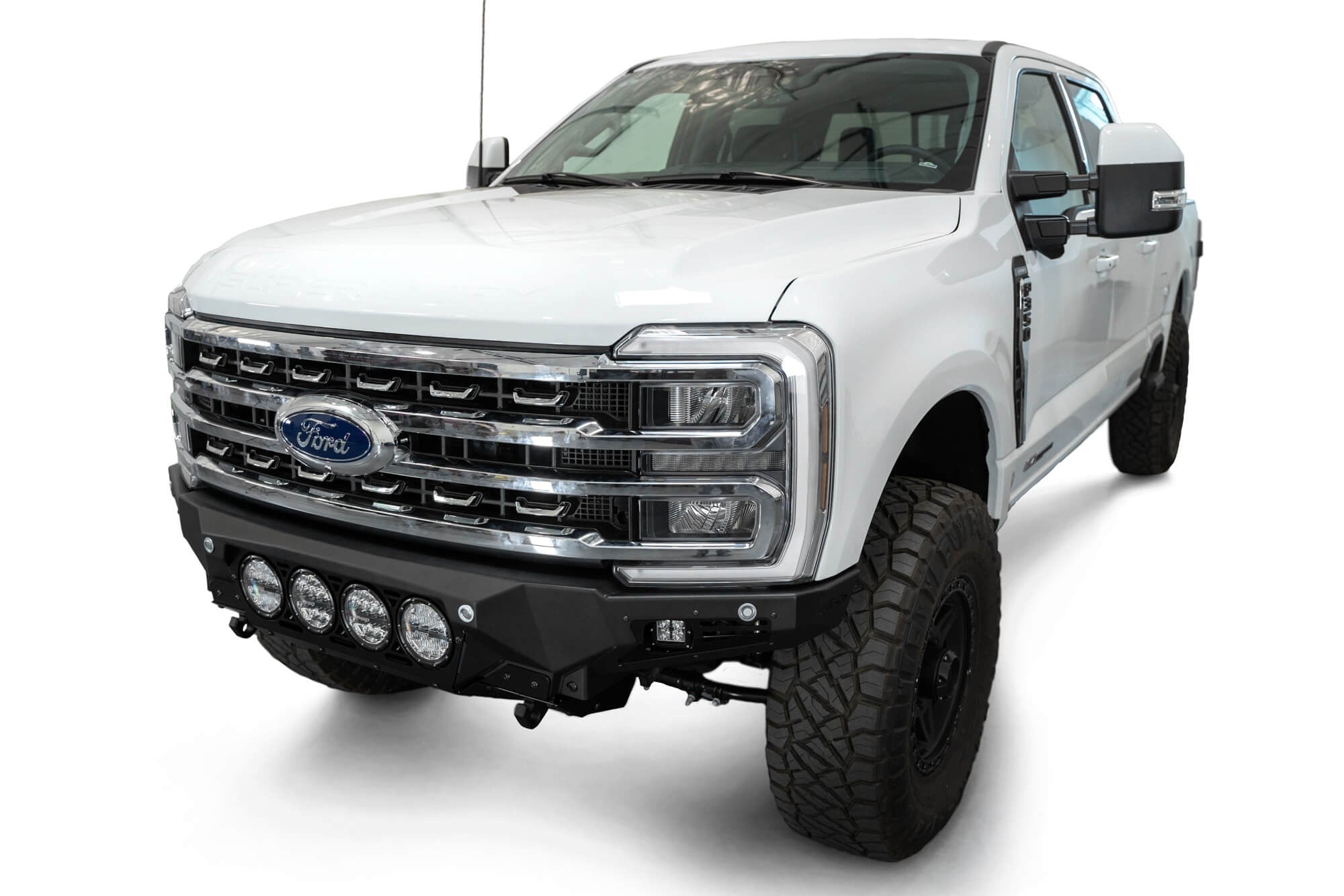 2023-2025 Ford Super Duty F-250 F-350 Bomber Front Bumper Recessed Mounts for 4 Rigid 360 Lights in Center Addictive Desert Designs