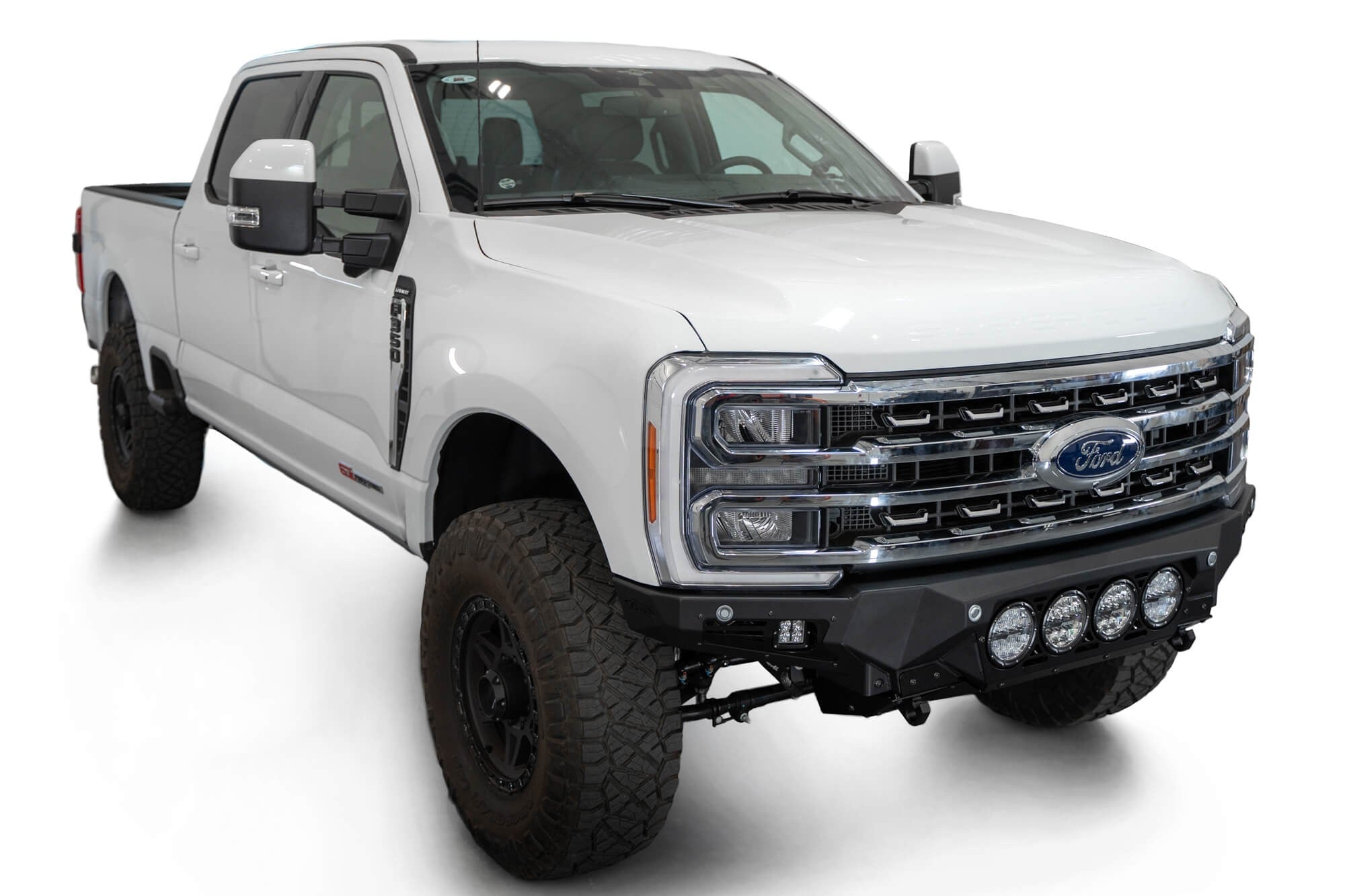 2023-2025 Ford Super Duty F-250 F-350 Bomber Front Bumper Recessed Mounts for 4 Rigid 360 Lights in Center Addictive Desert Designs