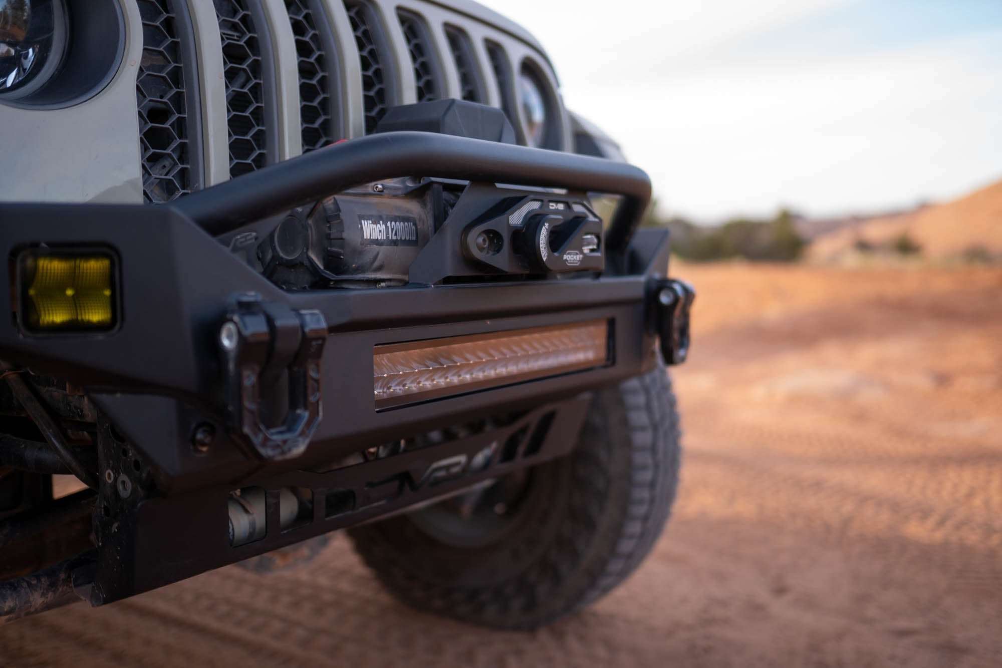 2007 2025 Jeep GladiatorJT Wrangler JK JKU JL JLU Fs 7 Mid Width Winch Front Bumper DV8 Offroad
