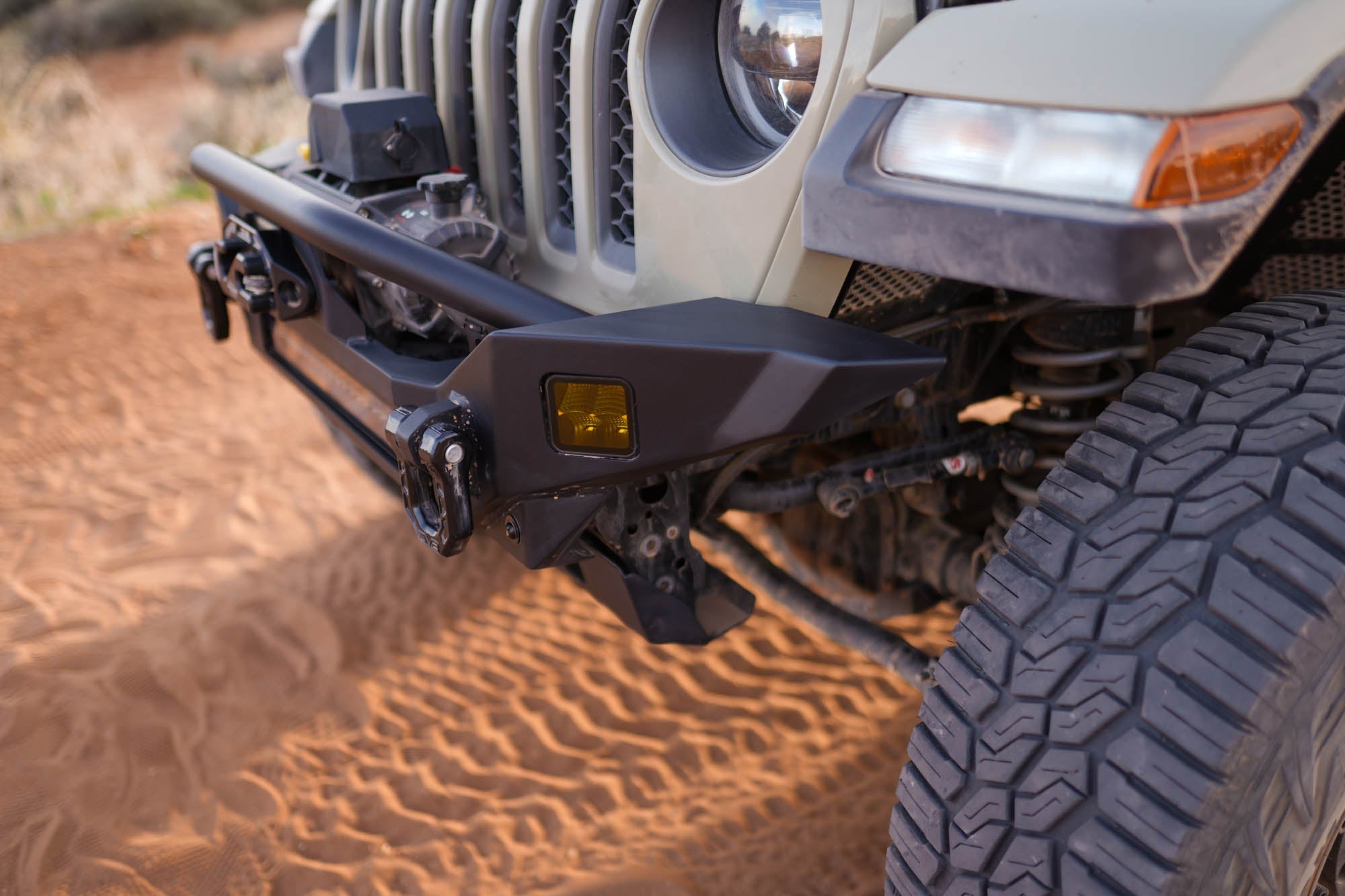 2007 2025 Jeep GladiatorJT Wrangler JK JKU JL JLU Fs 7 Mid Width Winch Front Bumper DV8 Offroad