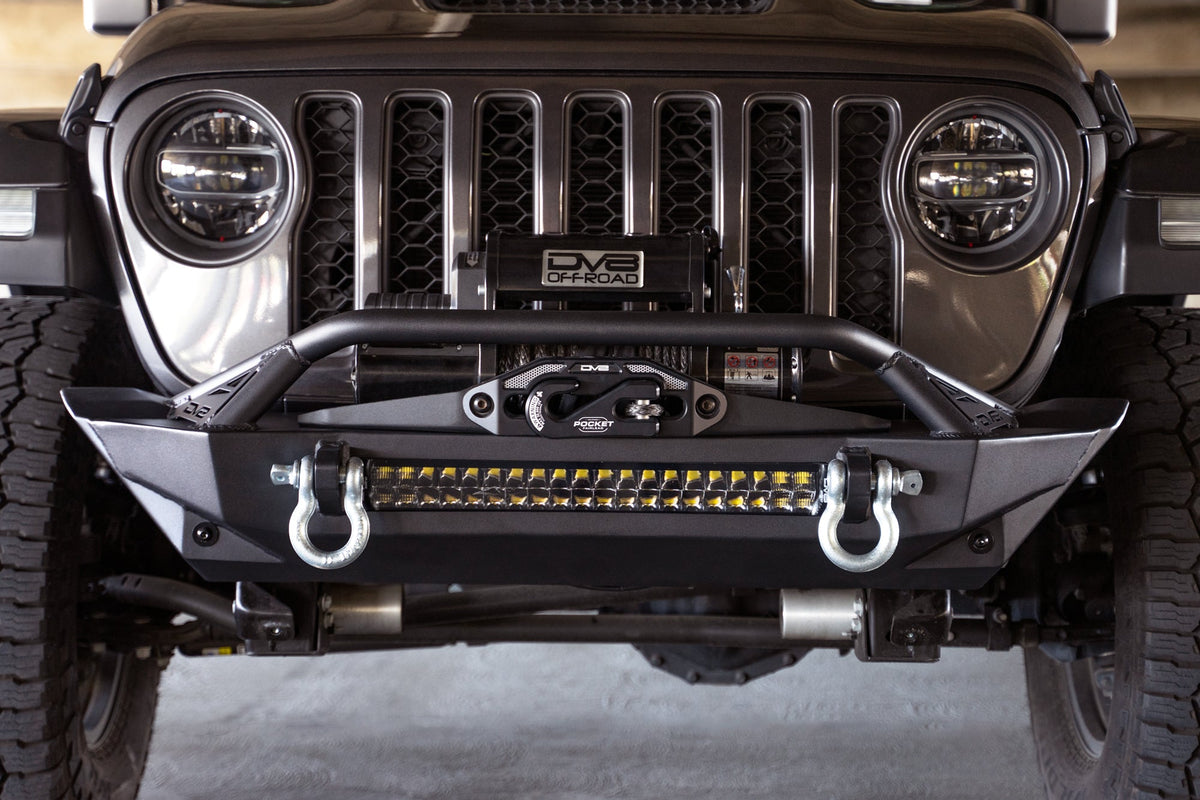 2007 2025 Jeep GladiatorJT Wrangler JK JKU JL JLU Fs 1 Series Stubby Front Bumper DV8 Offroad
