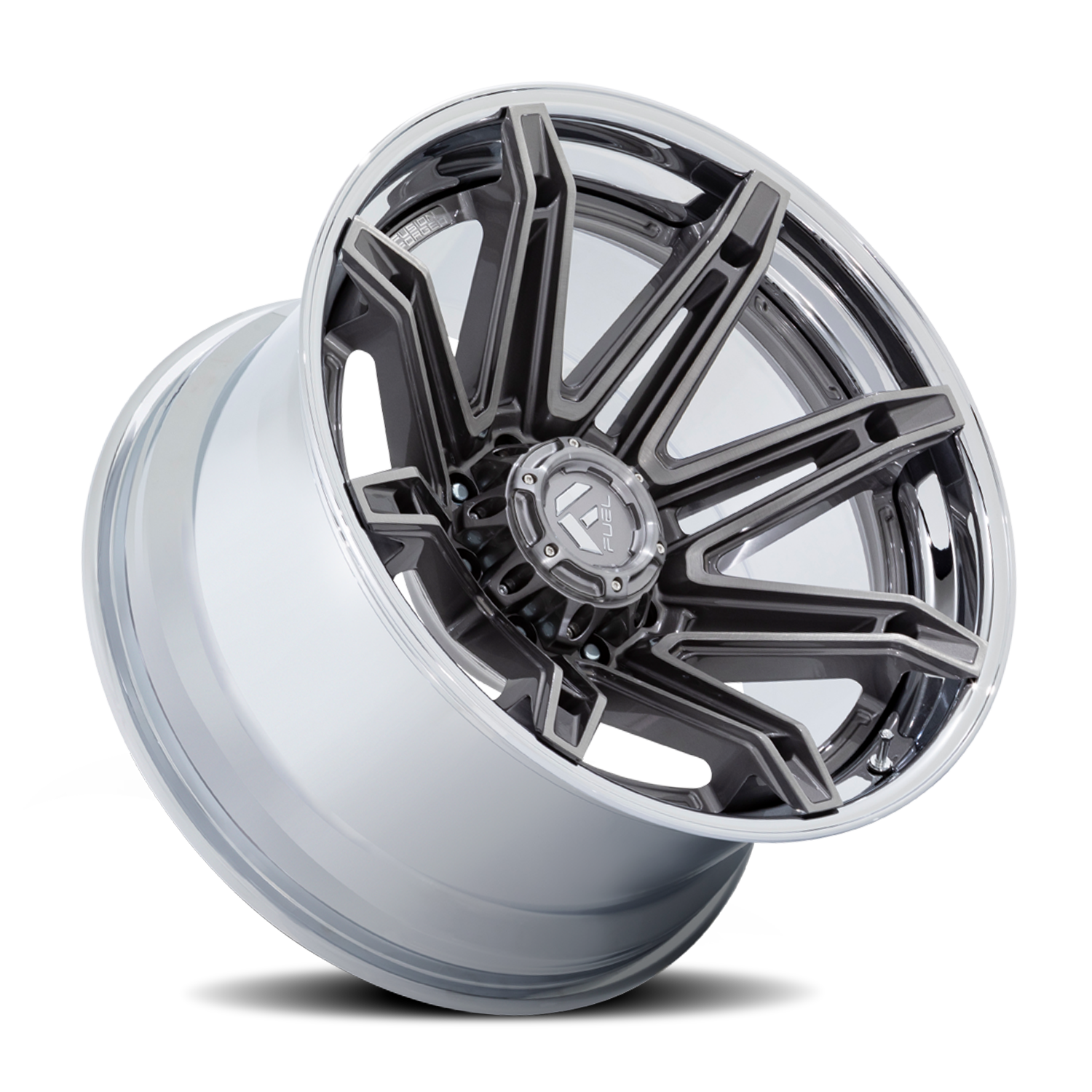 Aluminum Wheels 22X12 Brawl FC401AP 6 On 139.7 Platinum Silver Chrome Lip 106.1 Bore -44 Offset Fuel Off Road Wheels