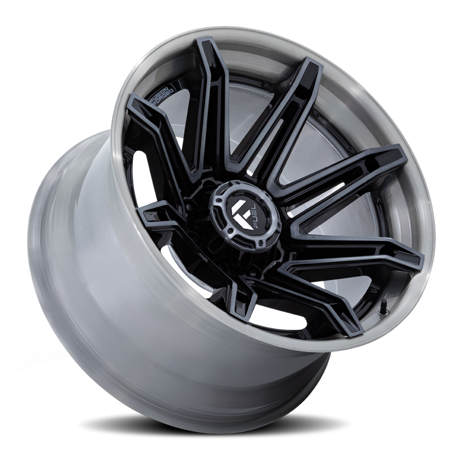 Aluminum Wheels 20X10 Brawl FC401BT 8 On 165.1 Gloss Black Brushed Dark Tint 125.1 Bore -18 Offset Fuel Off Road Wheels