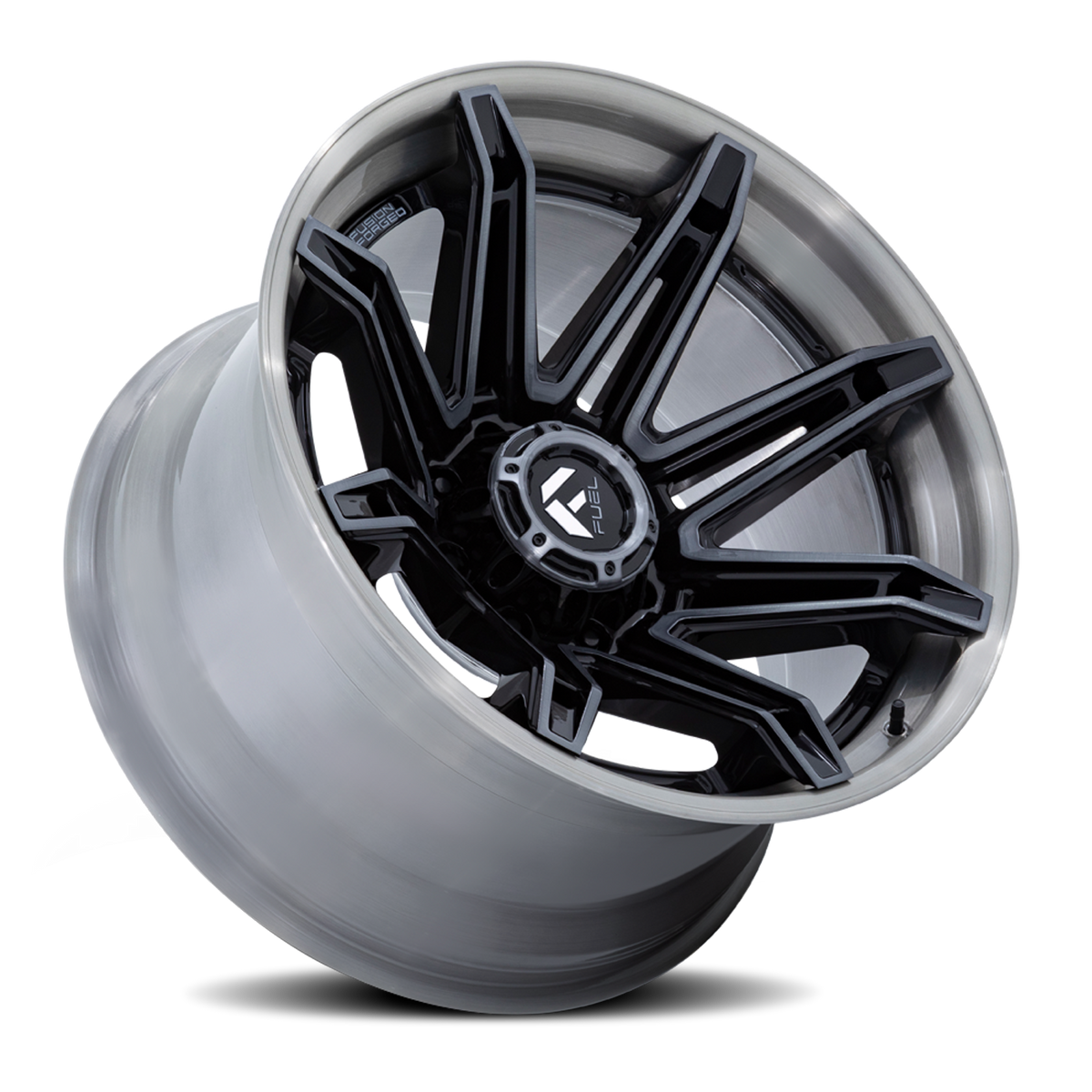 Aluminum Wheels 20X10 Brawl FC401BT 8 On 180 Gloss Black Brushed Dark Tint 124.2 Bore -18 Offset Fuel Off Road Wheels