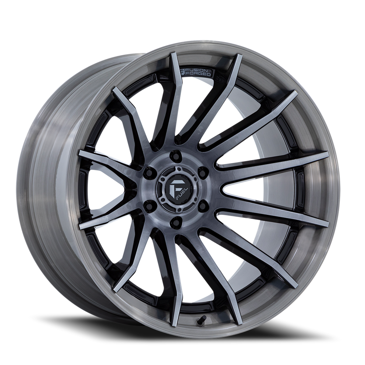 Aluminum Wheels 22X12 Burn FC403BT 6 On 139.7 Gloss Black Brushed Dark Tint 106.1 Bore -44 Offset Fuel Off Road Wheels