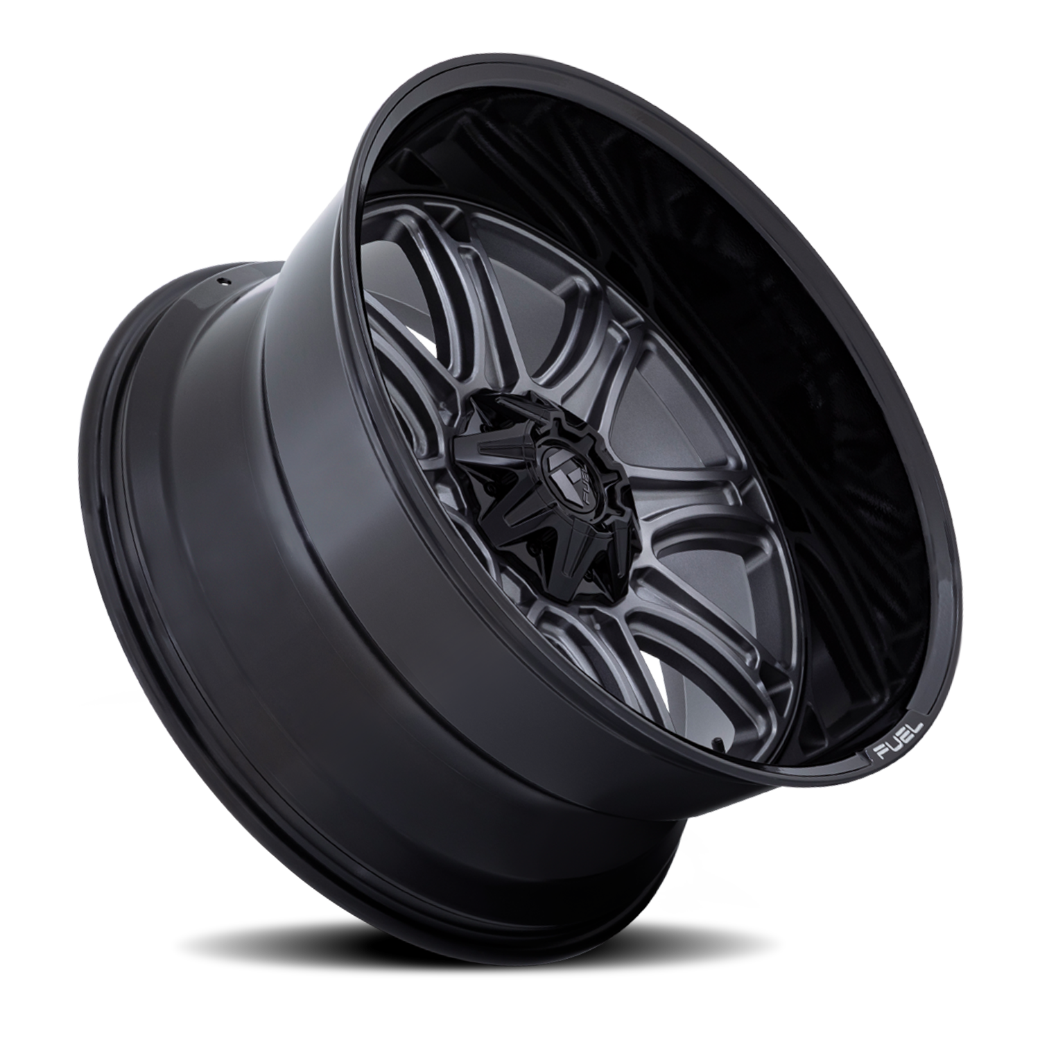 Aluminum Wheels 22X10 Darkstar FC853AB 5 On 114.3/5 On 127 Matte Gunmetal Gray/Black Lip 78.1 Bore 10 Offset Fuel Off Road Wheels