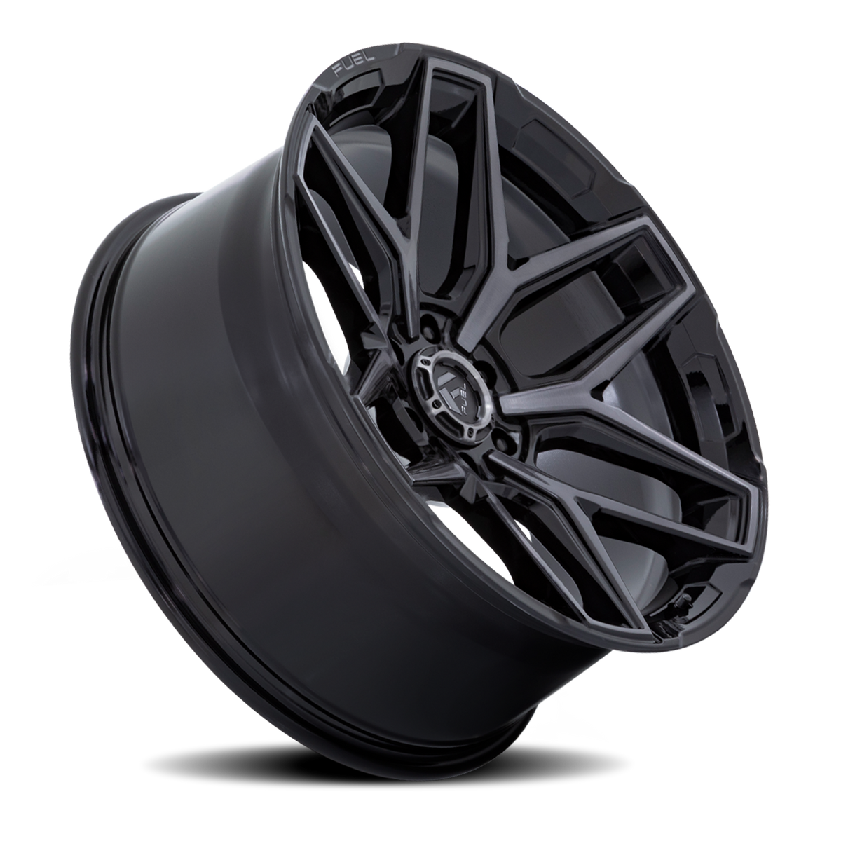 Aluminum Wheels 18X9 Flux 6 FC854BT 6 On 135 Gloss Black Brushed Gray Tint 87.1 Bore 1 Offset Fuel Off Road Wheels