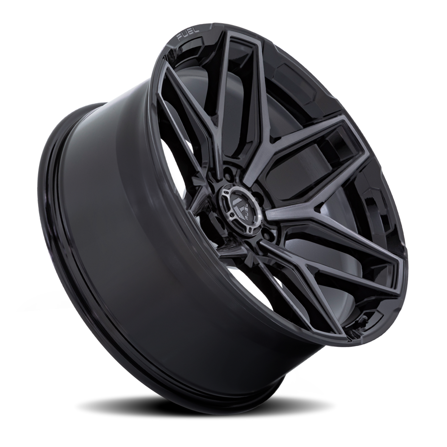 Aluminum Wheels 18X9 Flux 6 FC854BT 6 On 135 Gloss Black Brushed Gray Tint 87.1 Bore 20 Offset Fuel Off Road Wheels