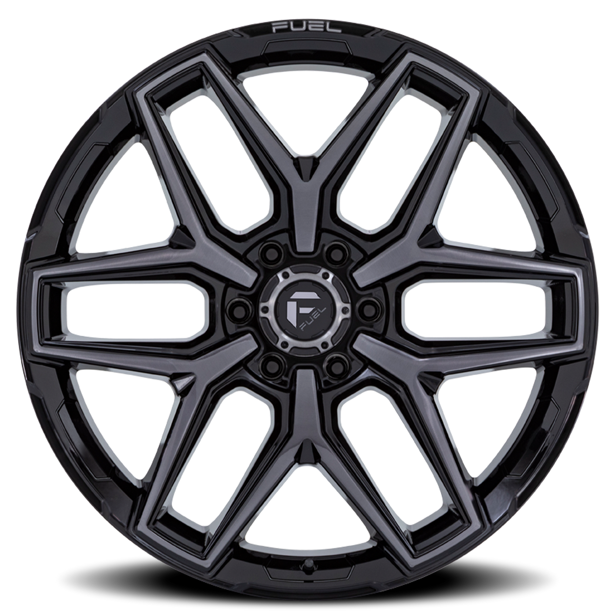 Aluminum Wheels 18X9 Flux 6 FC854BT 6 On 120 Gloss Black Brushed Gray Tint 66.9 Bore 20 Offset Fuel Off Road Wheels