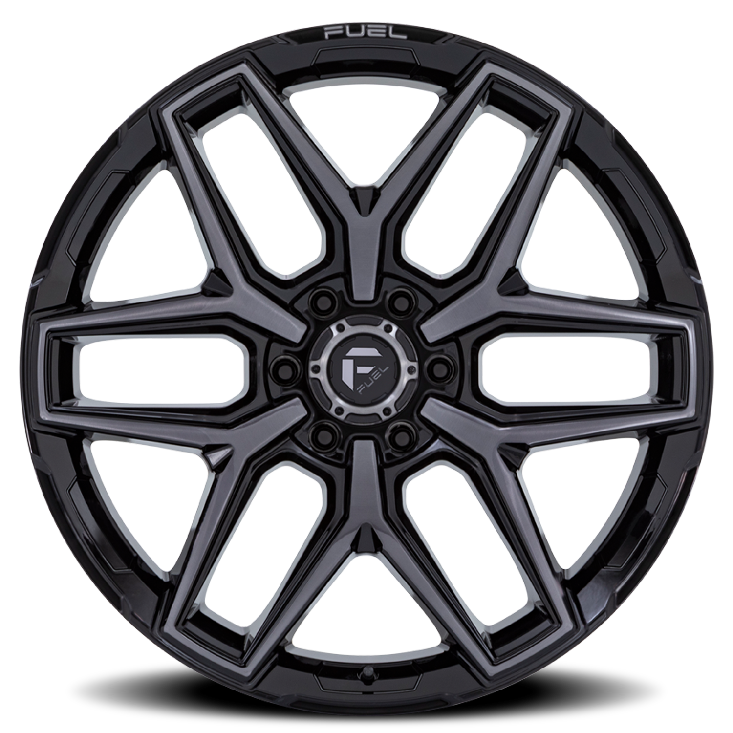 Aluminum Wheels 20X9 Flux 6 FC854BT 6 On 120 Gloss Black Brushed Gray Tint 66.9 Bore 20 Offset Fuel Off Road Wheels