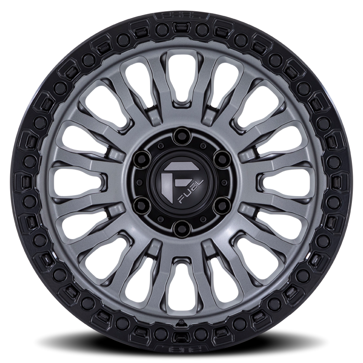Aluminum Wheels 18X9 Rincon SBL FC857AB 5 On 127 Matte Gunmetal Gray Matte Black Lip 71.5 Bore 1 Offset Fuel Off Road Wheels