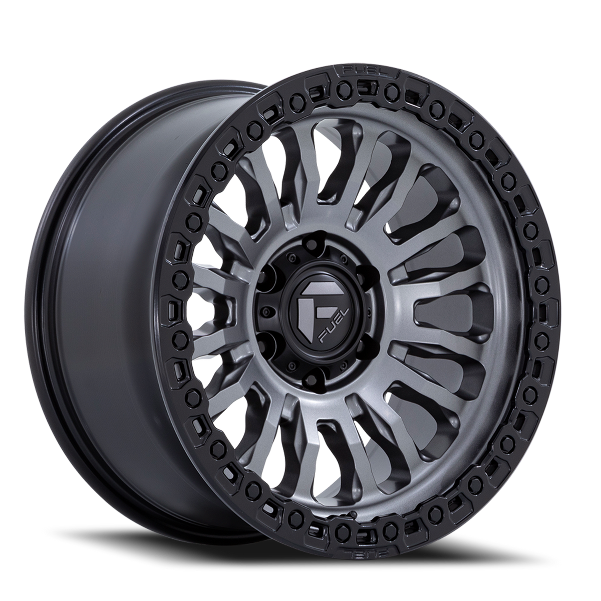 Aluminum Wheels 20X9 Rincon SBL FC857AB 5 On 139.7 Matte Gunmetal Gray Matte Black Lip 78.1 Bore 1 Offset Fuel Off Road Wheels