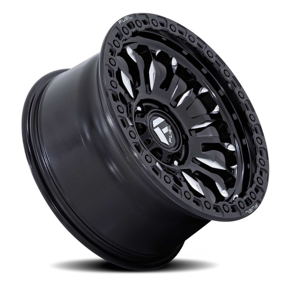 Aluminum Wheels 20X9 Rincon SBL FC857BE 8 On 170 Gloss Black Milled 125.1 Bore 1 Offset Fuel Off Road Wheels