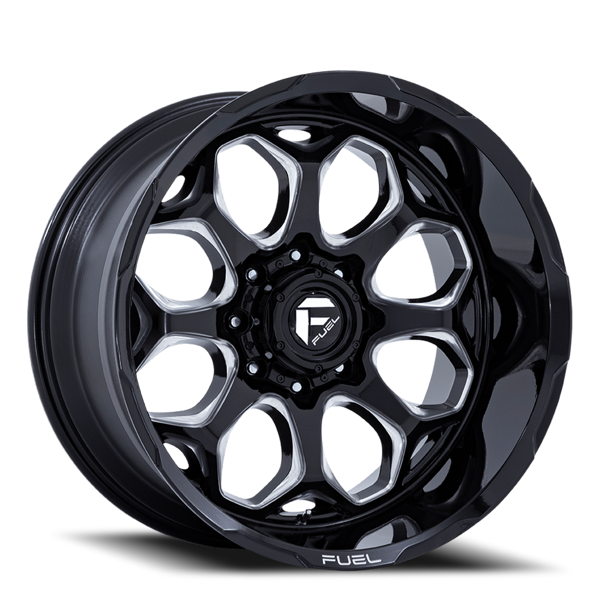 Aluminum Wheels 20X9 Scepter FC862 BE 6 On 139.7 Gloss Black Milled 106.1 Bore 1 Offset Fuel Off Road Wheels