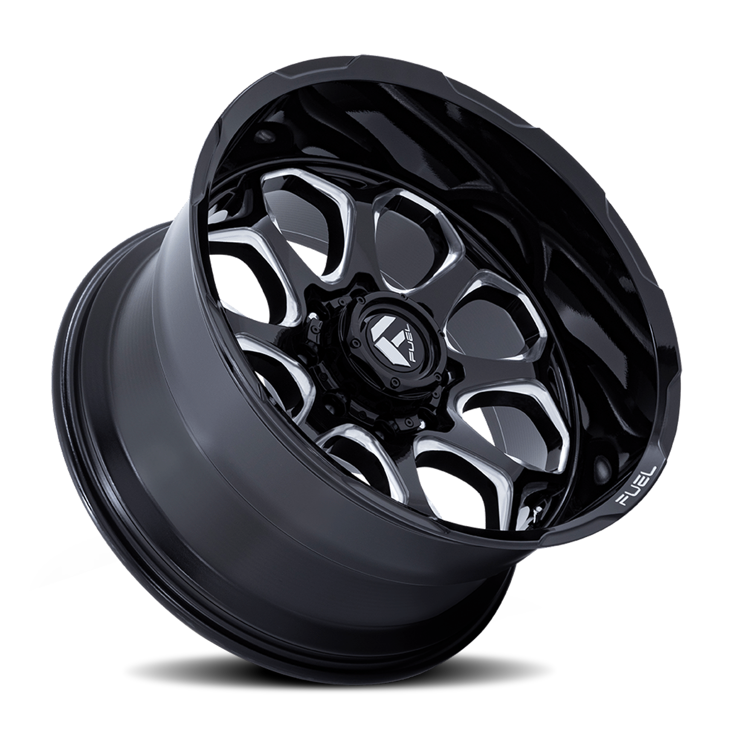 Aluminum Wheels 20X9 Scepter FC862 BE 6 On 139.7 Gloss Black Milled 106.1 Bore 1 Offset Fuel Off Road Wheels
