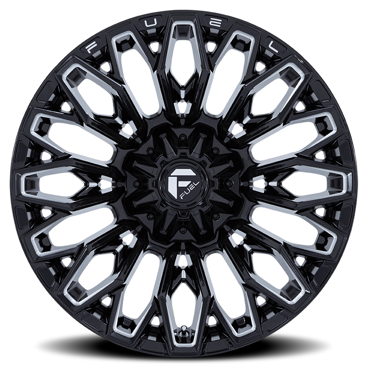 Aluminum Wheels 22X12 Strike FC865 BE 8 On 165.1 Gloss Black Milled 125.1 Bore -44 Offset Fuel Off Road Wheels