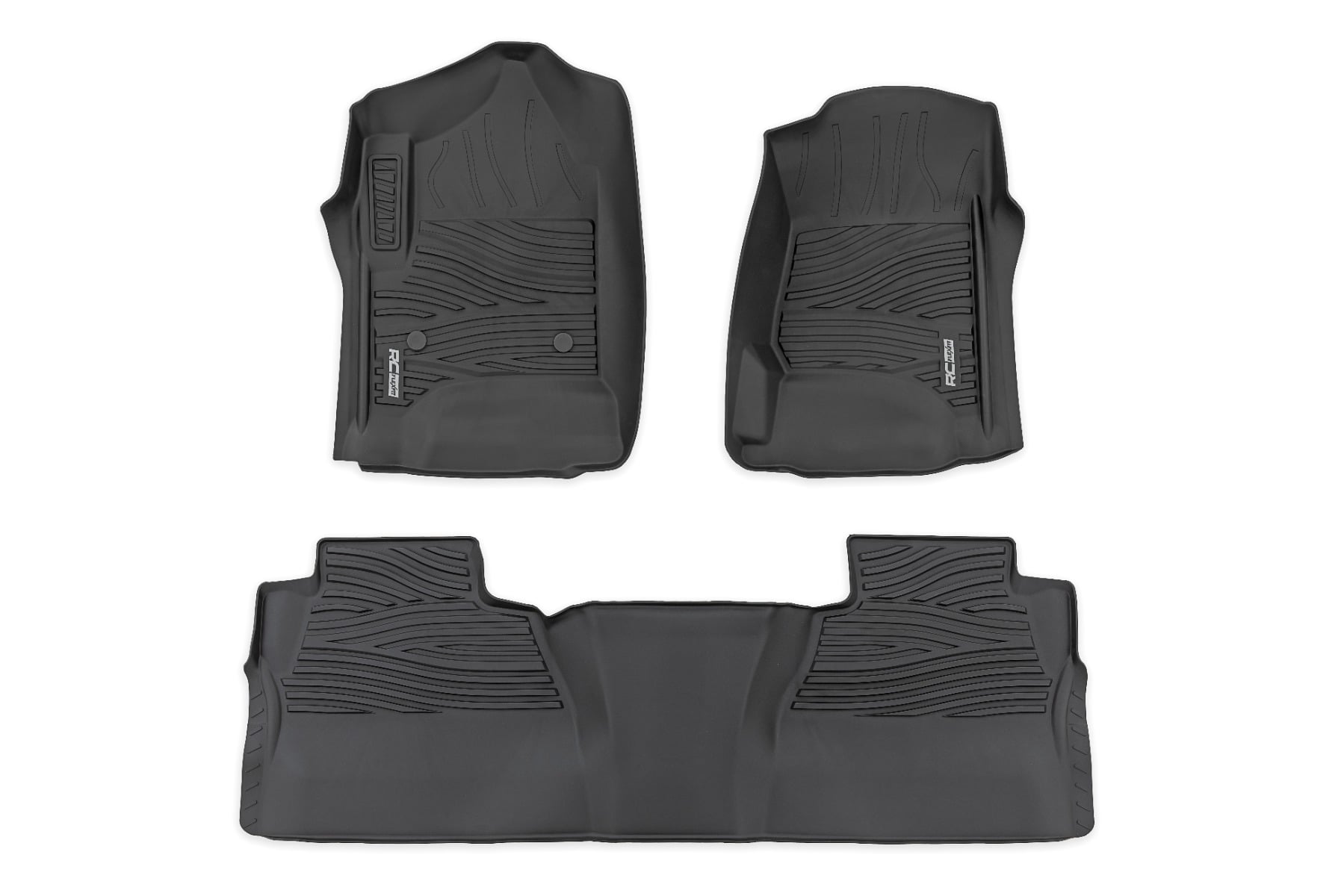 Flex-Fit Floor Mats FR & RR FR Bucket Crew Silverado/Sierra 1500/2500HD/3500HD 2WD/4WD Rough Country