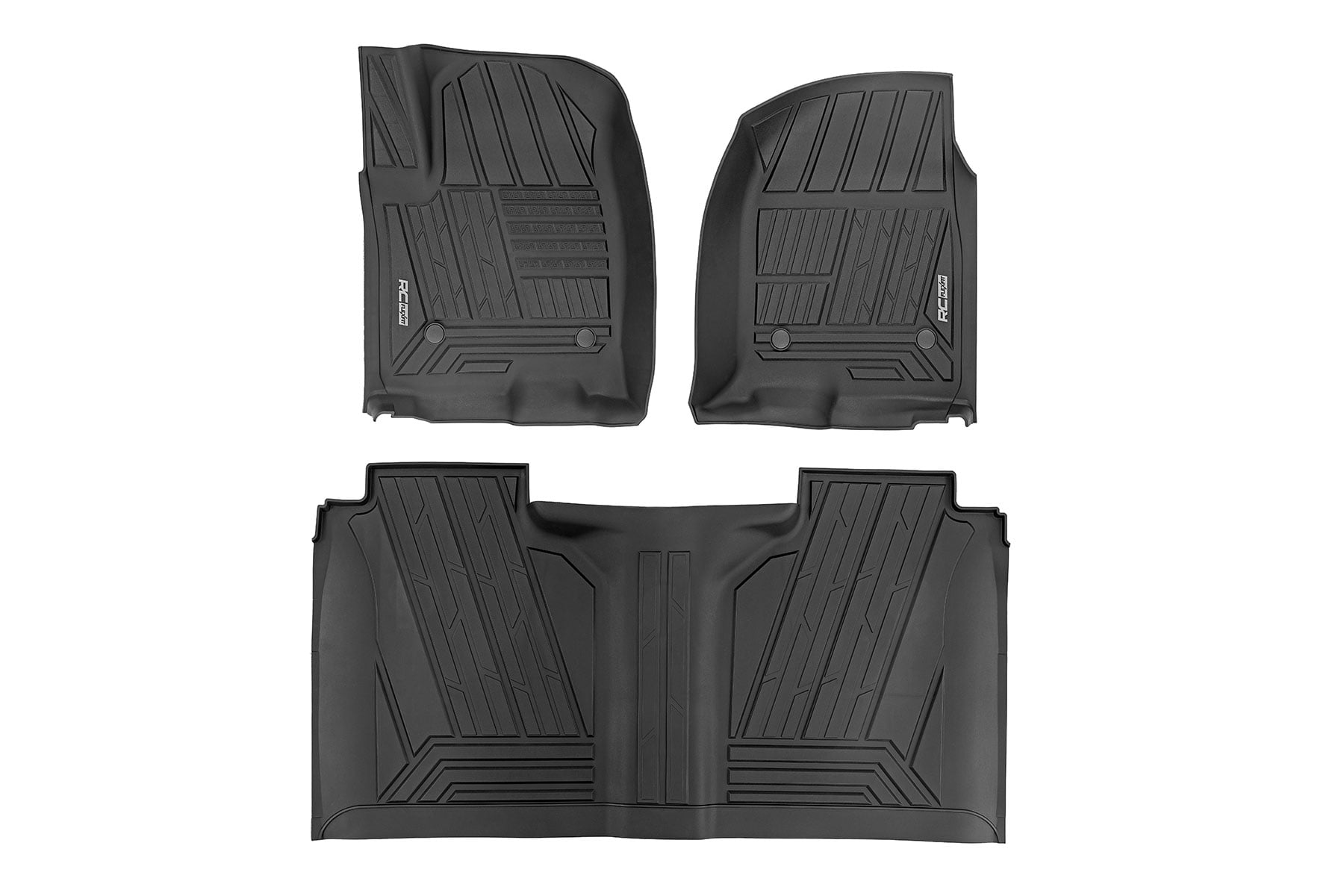 Flex-Fit Floor Mats FR & RR FR Bucket Crew Silverado/Sierra 1500/2500HD/3500HD (19-26) Rough Country