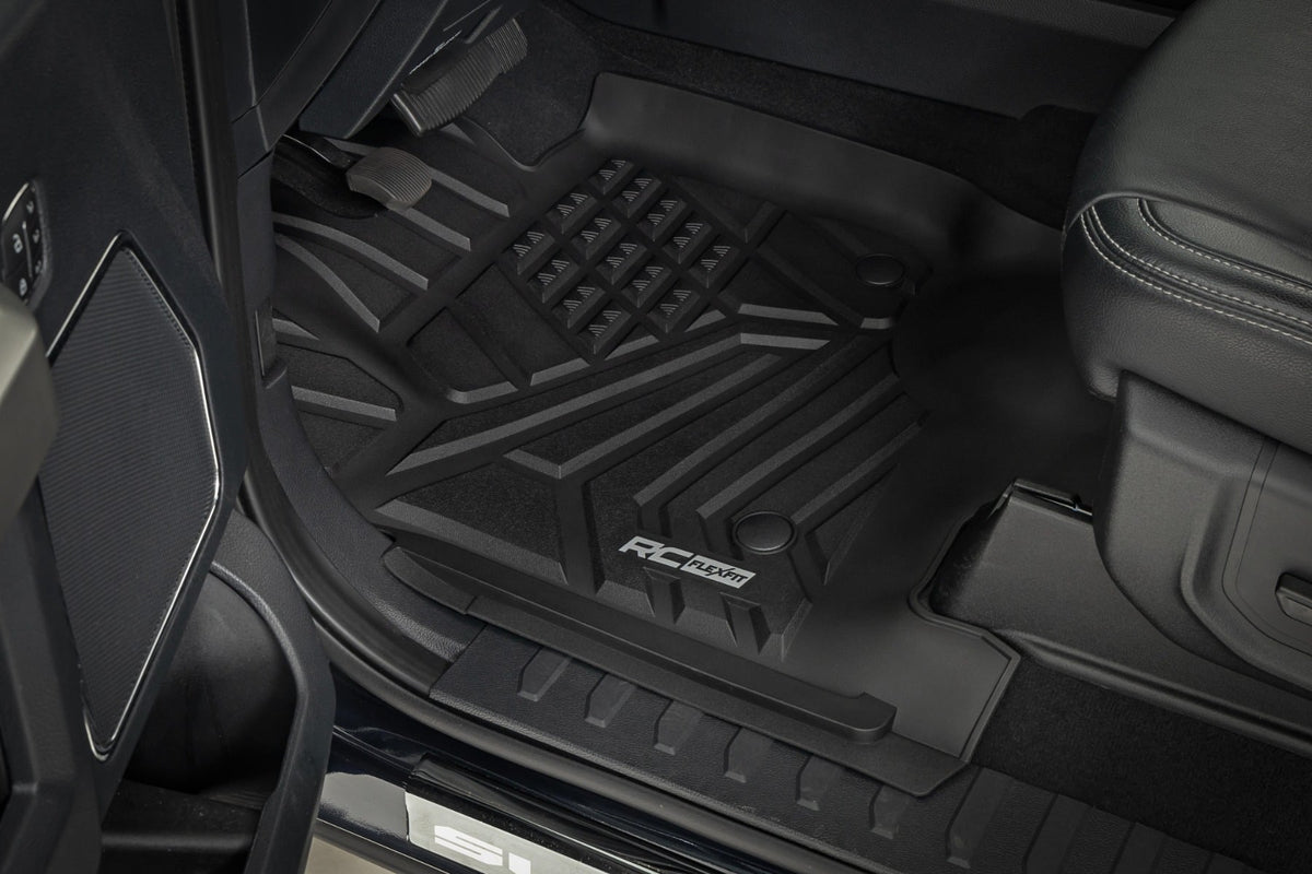 Flex-Fit Floor Mats Front and Rear Ford F-250/F-350 Super Duty (17-26) Rough Country