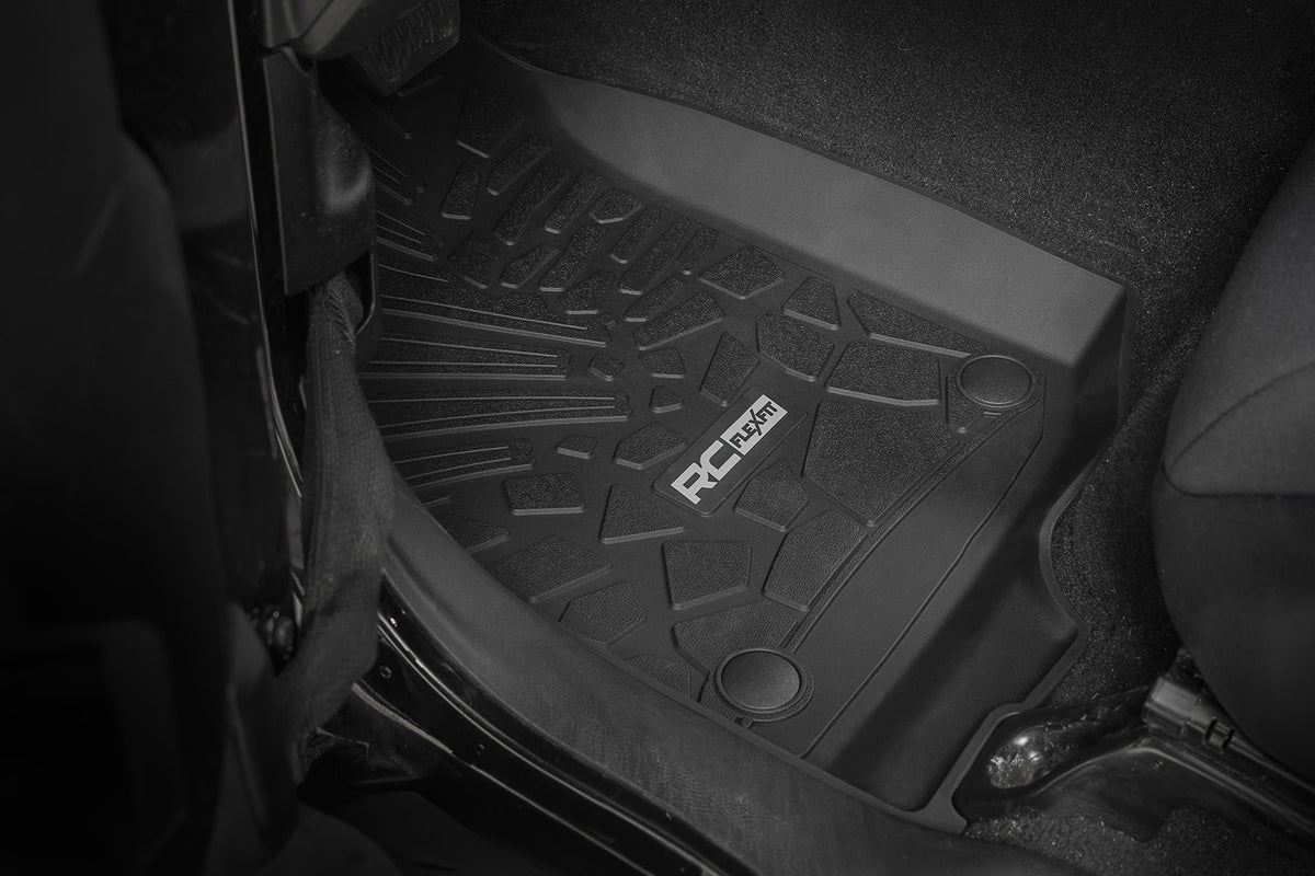 Flex Fit Floor Mats FR 4 Door Jeep Wrangler Unlimited 4WD (2018-2026) Rough Country