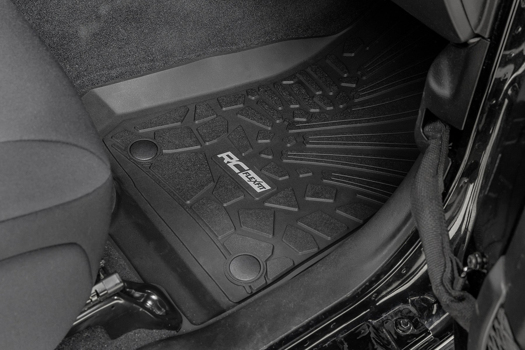Flex Fit Floor Mats FR 4 Door Jeep Wrangler Unlimited 4WD (2018-2026) Rough Country