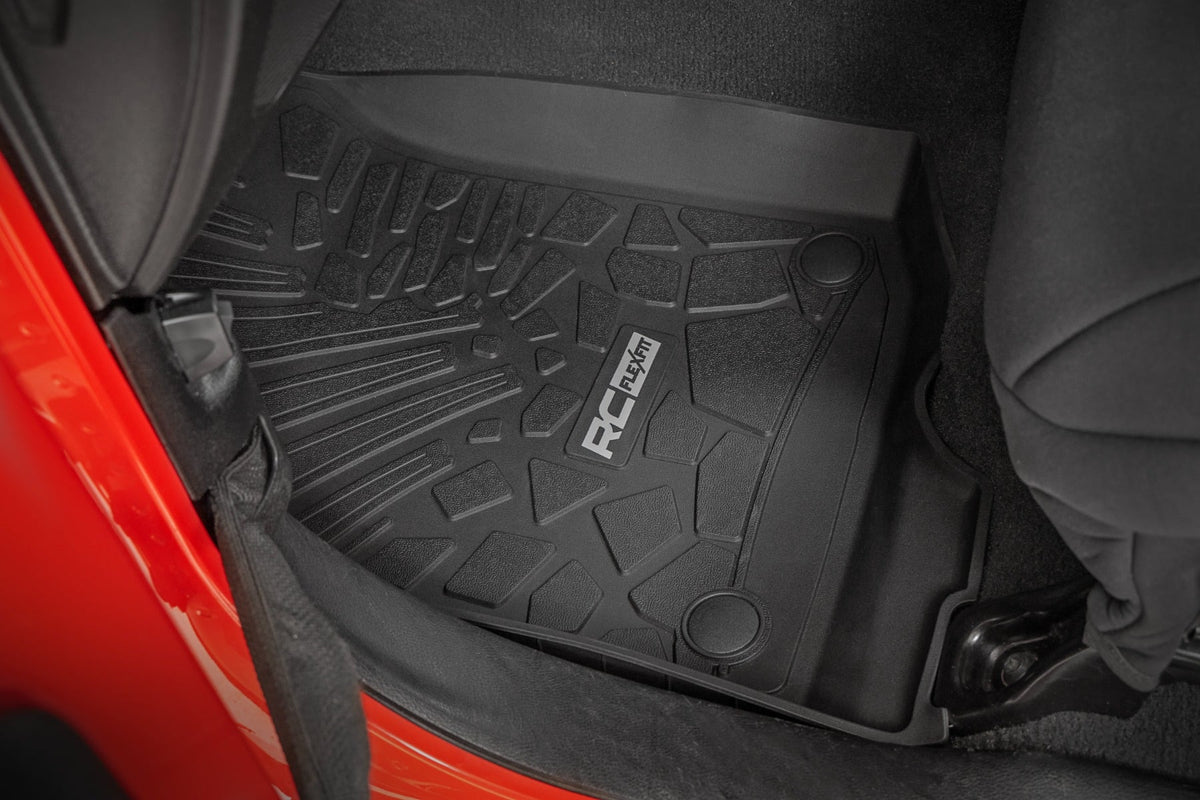 Flex-Fit Floor Mats FR & RR RR Lockable Jeep Gladiator JT 4WD (20-25) Rough Country
