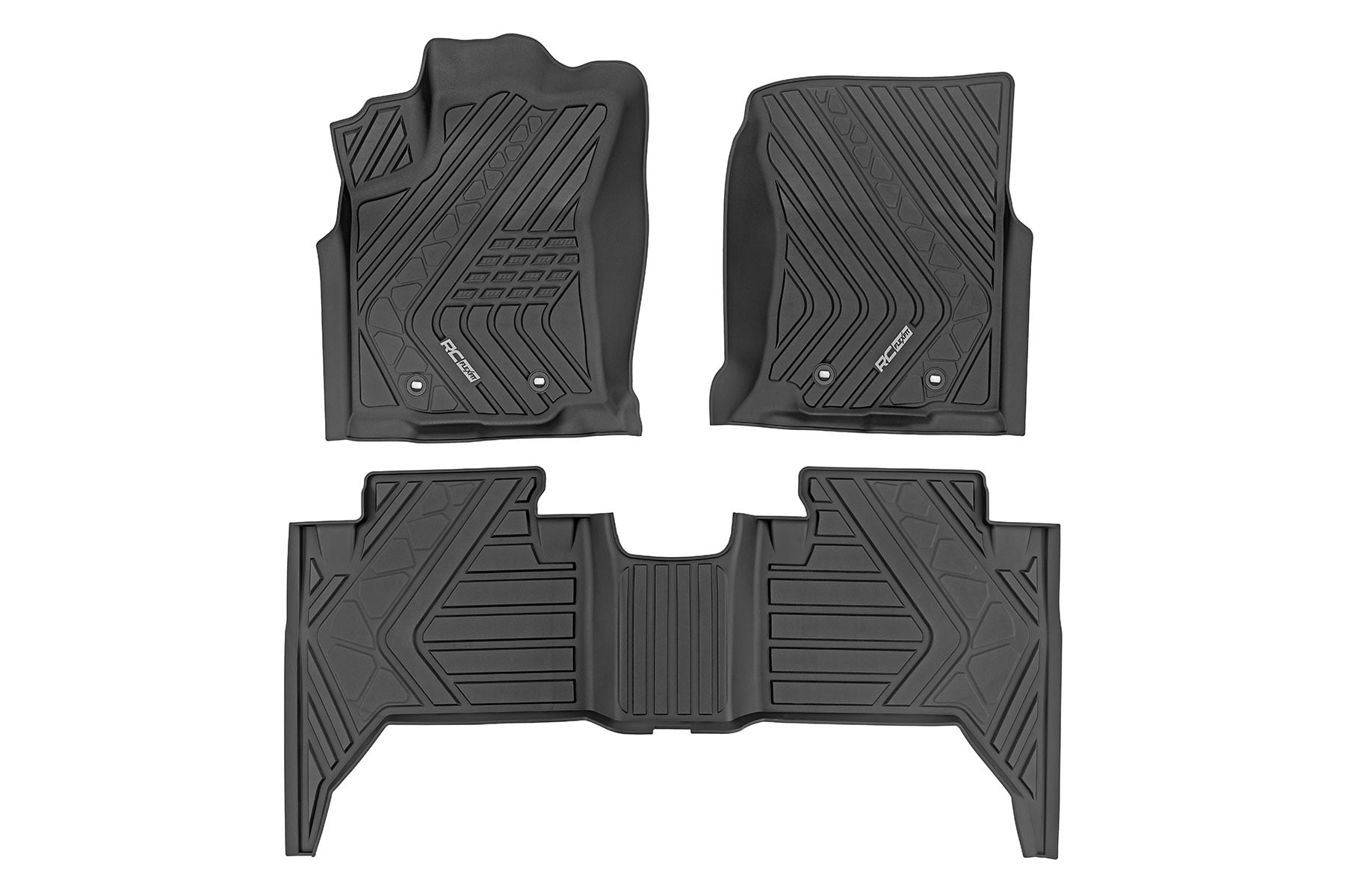 Flex-Fit Floor Mats Front and Rear Toyota Tacoma 2WD/4WD (2016-2023) Rough Country